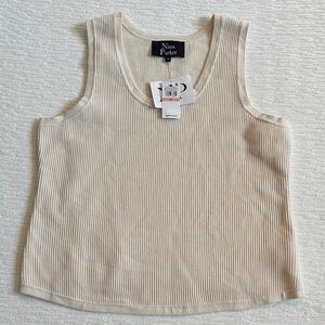 Nina Parker Winter Oat Ribbed Tank Top NWT